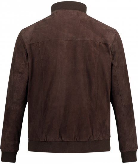 JP1880 Leather Jacket Goat Suede Espresso Brown - Kurtki Męskie Duże Rozmiary - Kurtki Duże rozmiary 2XL-8XL