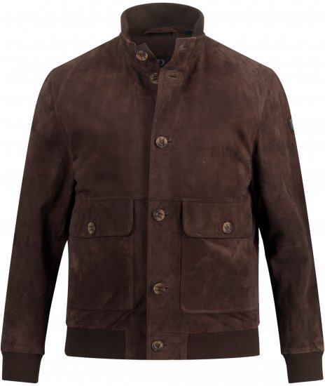 JP1880 Leather Jacket Goat Suede Espresso Brown - Kurtki Męskie Duże Rozmiary - Kurtki Duże rozmiary 2XL-8XL