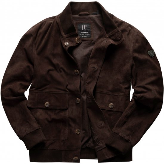 JP1880 Leather Jacket Goat Suede Espresso Brown - Kurtki Męskie Duże Rozmiary - Kurtki Duże rozmiary 2XL-8XL