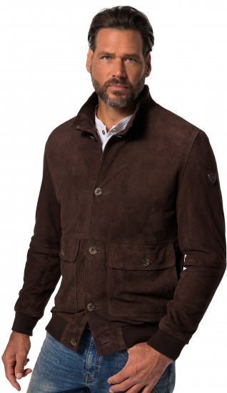 JP1880 Leather Jacket Goat Suede Espresso Brown - Kurtki Męskie Duże Rozmiary - Kurtki Duże rozmiary 2XL-8XL
