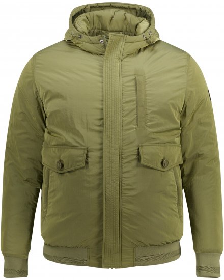 STHUGE Bomber Jacket With Hood Green - Kurtki Męskie Duże Rozmiary - Kurtki Duże rozmiary 2XL-8XL