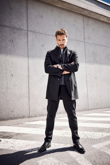 JP1880 Coat Wool Blend Quilted Black - Kurtki Męskie Duże Rozmiary - Kurtki Duże rozmiary 2XL-8XL