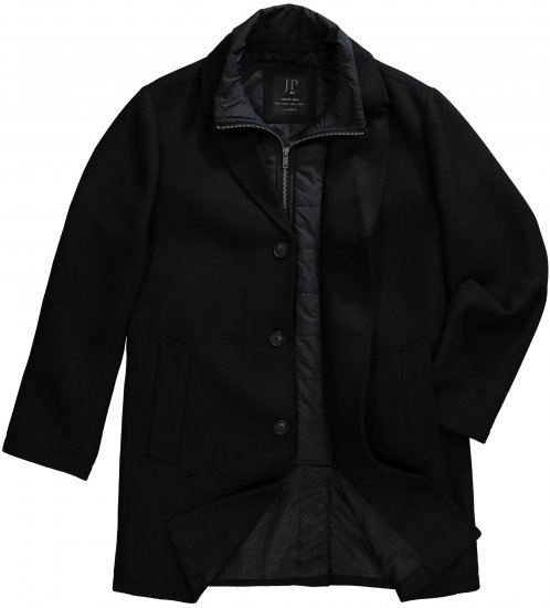 JP1880 Coat Wool Blend Quilted Black - Kurtki Męskie Duże Rozmiary - Kurtki Duże rozmiary 2XL-8XL