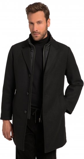 JP1880 Coat Wool Blend Quilted Black - Kurtki Męskie Duże Rozmiary - Kurtki Duże rozmiary 2XL-8XL