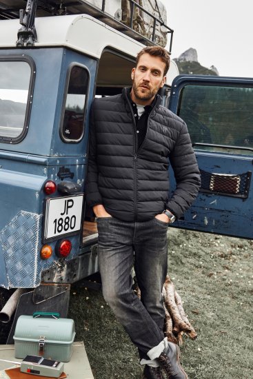 JP1880 Jacket Quilted Stand-up Collar Black - Kurtki Męskie Duże Rozmiary - Kurtki Duże rozmiary 2XL-8XL