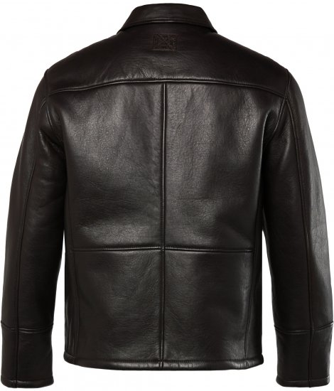 JP1880 Leather Jacket Soft Lamb Nappa Dark Brown - Kurtki Męskie Duże Rozmiary - Kurtki Duże rozmiary 2XL-8XL