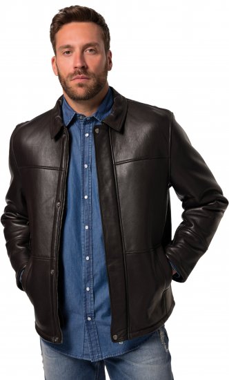 JP1880 Leather Jacket Soft Lamb Nappa Dark Brown - Kurtki Męskie Duże Rozmiary - Kurtki Duże rozmiary 2XL-8XL