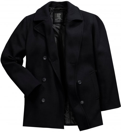 JP1880 Caban Short Double-breasted Overcoat Navy - Kurtki Męskie Duże Rozmiary - Kurtki Duże rozmiary 2XL-8XL