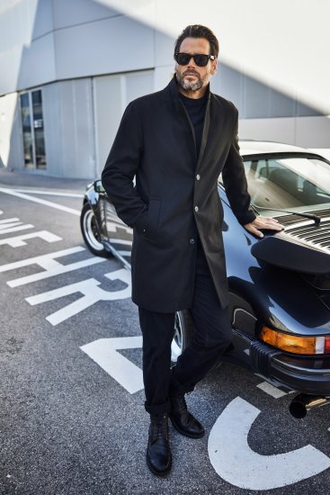 JP1880 Coat Classic Wool Blend Black - Kurtki Męskie Duże Rozmiary - Kurtki Duże rozmiary 2XL-8XL