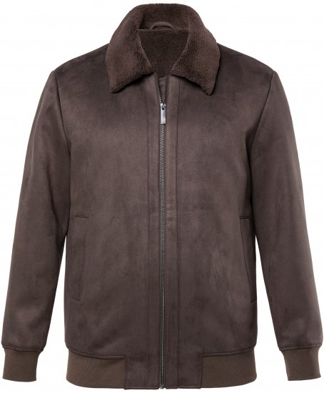 JP1880 Bomber Jacket Faux Leather Dark Brown - Kurtki Męskie Duże Rozmiary - Kurtki Duże rozmiary 2XL-8XL