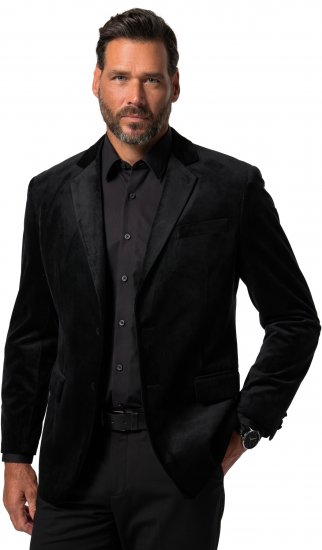 JP1880 Jacket Velvet Business Smoking Black - Garnitury - Garnitury dużych rozmiarach