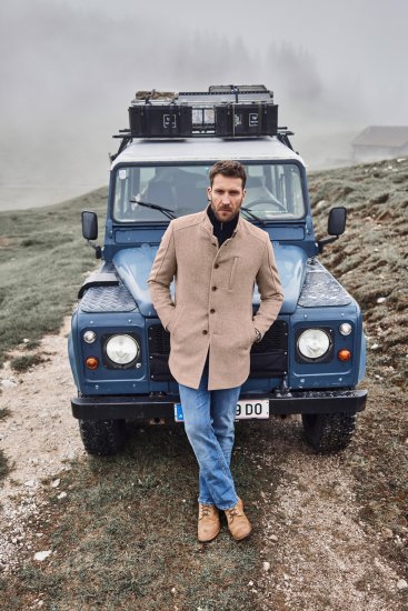 JP1880 Coat Wool Blend Beige Melange - Kurtki Męskie Duże Rozmiary - Kurtki Duże rozmiary 2XL-8XL