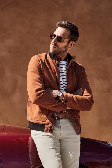 JP1880 Jacket Leather Lamb Nappa Brown - Kurtki Męskie Duże Rozmiary - Kurtki Duże rozmiary 2XL-8XL