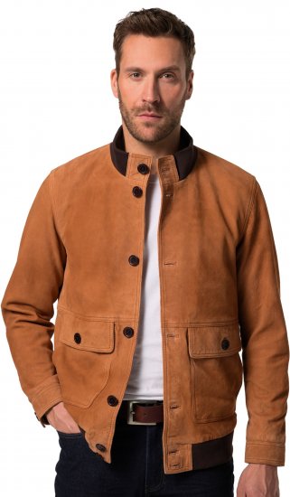 JP1880 Jacket Leather Lamb Nappa Brown - Kurtki Męskie Duże Rozmiary - Kurtki Duże rozmiary 2XL-8XL
