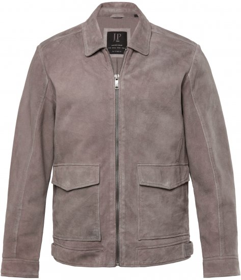 JP1880 Leather Jacket Lamskin Suede Grey - Kurtki Męskie Duże Rozmiary - Kurtki Duże rozmiary 2XL-8XL