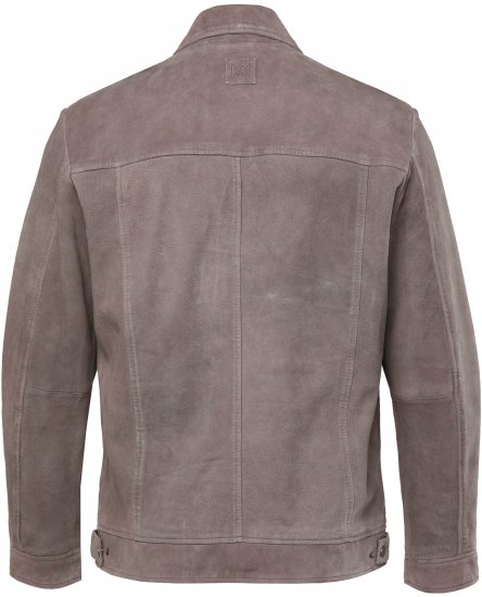 JP1880 Leather Jacket Lamskin Suede Grey - Kurtki Męskie Duże Rozmiary - Kurtki Duże rozmiary 2XL-8XL