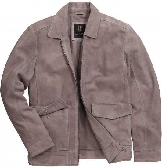 JP1880 Leather Jacket Lamskin Suede Grey - Kurtki Męskie Duże Rozmiary - Kurtki Duże rozmiary 2XL-8XL
