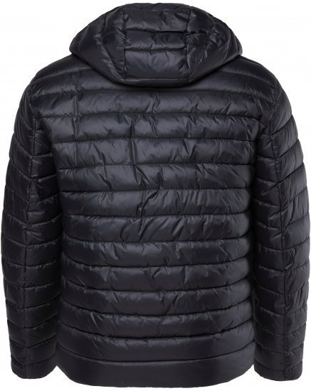 JAY-PI Lightly Quilted Jacket with a Hoodie Black - Kurtki Męskie Duże Rozmiary - Kurtki Duże rozmiary 2XL-8XL