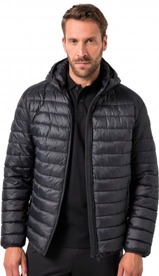 JAY-PI Lightly Quilted Jacket with a Hoodie Black - Kurtki Męskie Duże Rozmiary - Kurtki Duże rozmiary 2XL-8XL