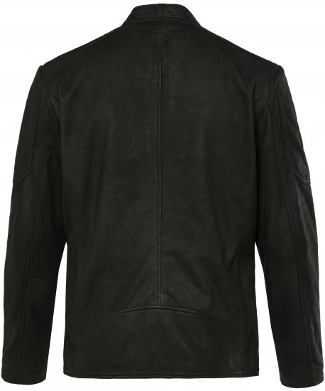 STHUGE Leather Biker Jacket Lamb Nappa Leather Black - Kurtki Męskie Duże Rozmiary - Kurtki Duże rozmiary 2XL-8XL