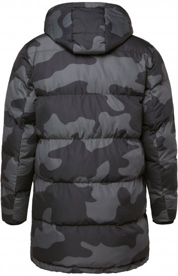 JP1880 Quilted Parka with Camouflage Drawstring Waist Black - Kurtki Męskie Duże Rozmiary - Kurtki Duże rozmiary 2XL-8XL