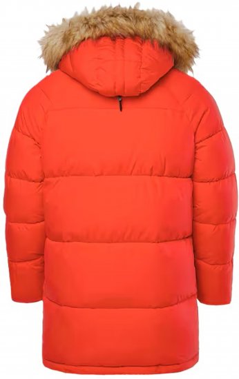 JP1880 Parka Quilted Faux Fur Hood Red - Kurtki Męskie Duże Rozmiary - Kurtki Duże rozmiary 2XL-8XL