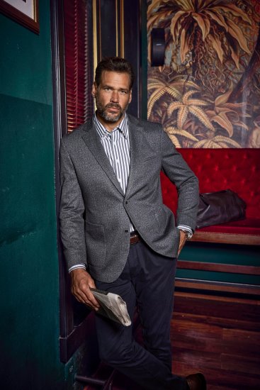 JP1880 Jacket Business Donegal Graphite Grey - Kurtki Męskie Duże Rozmiary - Kurtki Duże rozmiary 2XL-8XL