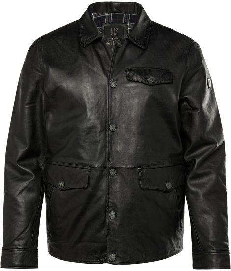 JP1880 Leather Jacket Finest Lamb Nappa Black - Kurtki Męskie Duże Rozmiary - Kurtki Duże rozmiary 2XL-8XL
