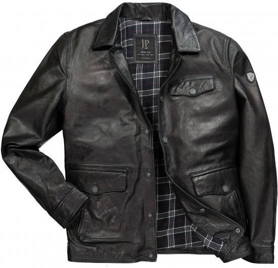 JP1880 Leather Jacket Finest Lamb Nappa Black - Kurtki Męskie Duże Rozmiary - Kurtki Duże rozmiary 2XL-8XL