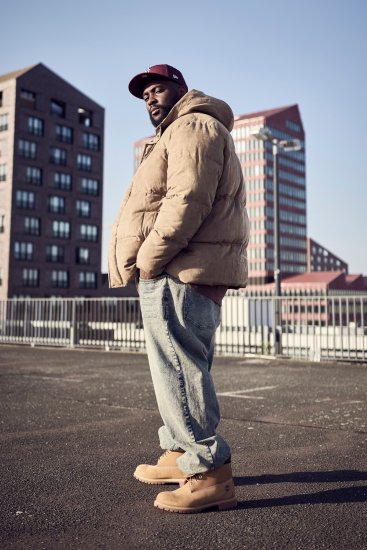 STHUGE Jacket Puffer With Warm Quilting Beige - Kurtki Męskie Duże Rozmiary - Kurtki Duże rozmiary 2XL-8XL