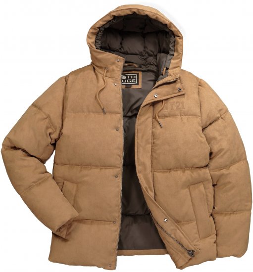 STHUGE Jacket Puffer With Warm Quilting Beige - Kurtki Męskie Duże Rozmiary - Kurtki Duże rozmiary 2XL-8XL