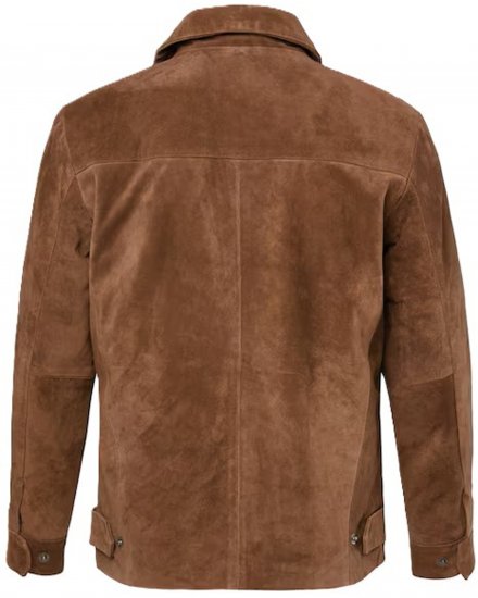 JP1880 Leather Jacket Genuine Cowhide Brown - Kurtki Męskie Duże Rozmiary - Kurtki Duże rozmiary 2XL-8XL
