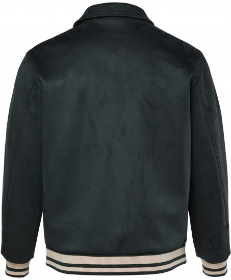 JP1880 Blouson Velour with Chest Embroidery Dark Green - Kurtki Męskie Duże Rozmiary - Kurtki Duże rozmiary 2XL-8XL