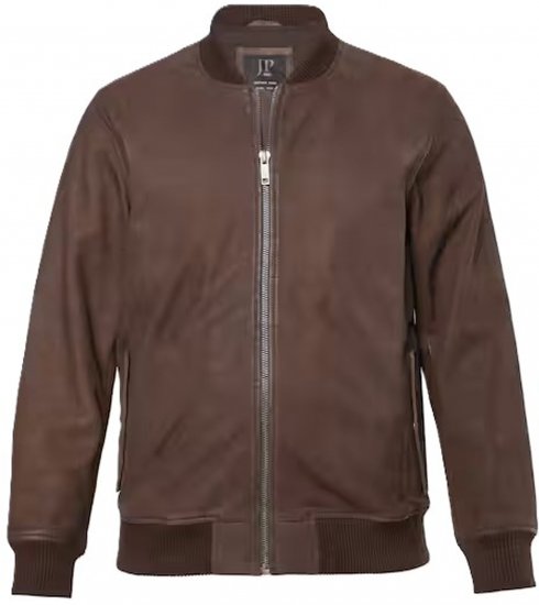 JP1880 Jacket Buffed Nubuck Lamb Leather Brown - Kurtki Męskie Duże Rozmiary - Kurtki Duże rozmiary 2XL-8XL
