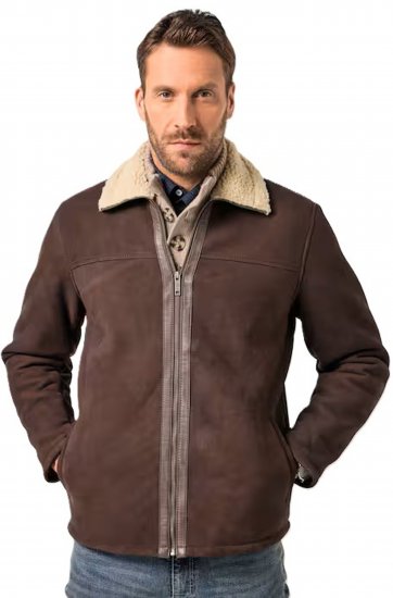 JP1880 Leather Jacket Genuine Lamb Nappa - Kurtki Męskie Duże Rozmiary - Kurtki Duże rozmiary 2XL-8XL