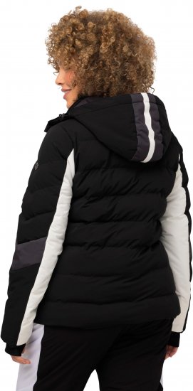 Ulla Popken HYPRAR Chevron Stripe Triple Function Quilted Fully Lined Ski Jacket Black - Kurtki - 