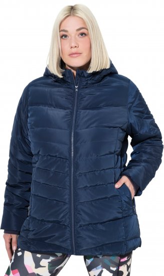 Ulla Popken Quilted Water Repellent Jacket Navy Blue - Kurtki & Płaszcze - 