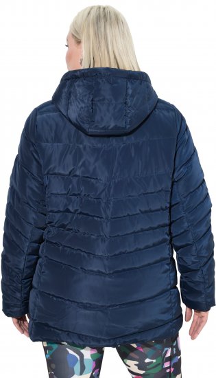 Ulla Popken Quilted Water Repellent Jacket Navy Blue - Kurtki & Płaszcze - 