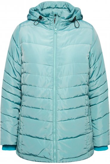 Ulla Popken Quilted Water Repellent Jacket Soft Turquoise - Kurtki - 