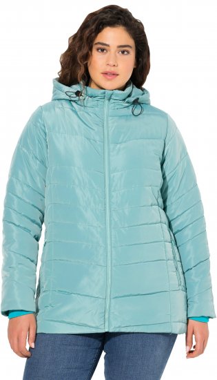 Ulla Popken Quilted Water Repellent Jacket Soft Turquoise - Kurtki - 