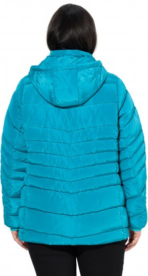 Ulla Popken Quilted Water Repellent Jacket Turquoise - Kurtki - 