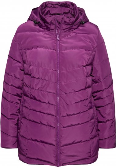 Ulla Popken Quilted Water Repellent Jacket Dark Purple - Kurtki - 