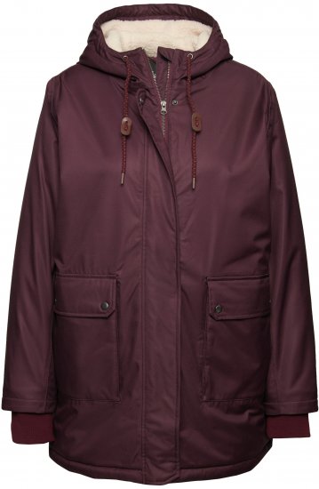 Ulla Popken HYPRAR Fleece Lined Jacket Dark Ruby - Kurtki - 