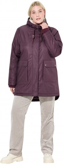 Ulla Popken HYPRAR Fleece Lined Jacket Dark Ruby - Kurtki - 