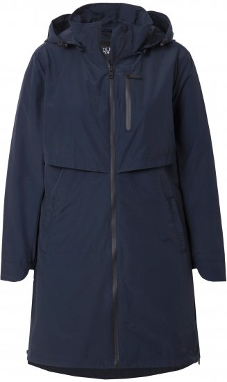 Ulla Popken Hooded with Zippered Pockets and Zippered Side Slits Jacket Navy - Kurtki - 