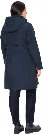 Ulla Popken Hooded with Zippered Pockets and Zippered Side Slits Jacket Navy - Kurtki - 