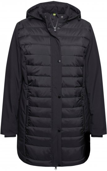 Ulla Popken HYPRAR Mixed Texture Water-Repellent Jacket Black - Kurtki - 