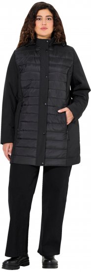 Ulla Popken HYPRAR Mixed Texture Water-Repellent Jacket Black - Kurtki - 