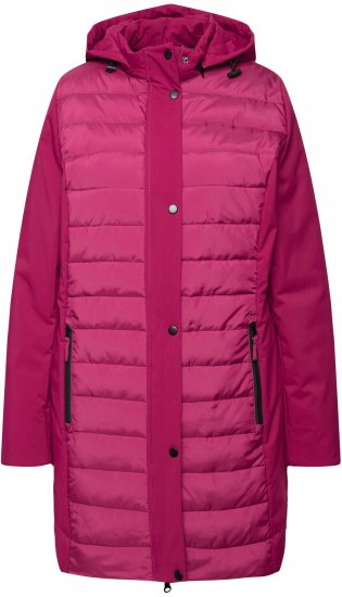 Ulla Popken HYPRAR Mixed Texture Water-Repellent Jacket Ruby - Kurtki - 