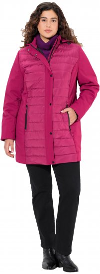 Ulla Popken HYPRAR Mixed Texture Water-Repellent Jacket Ruby - Kurtki - 